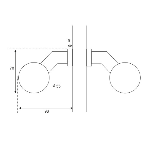 Double offset ball door handle with oval rose EUROWALE