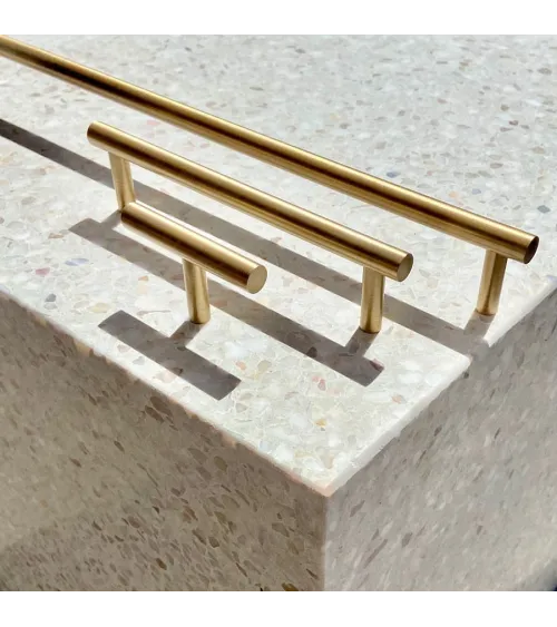 Brass T-Bar cabinet handle