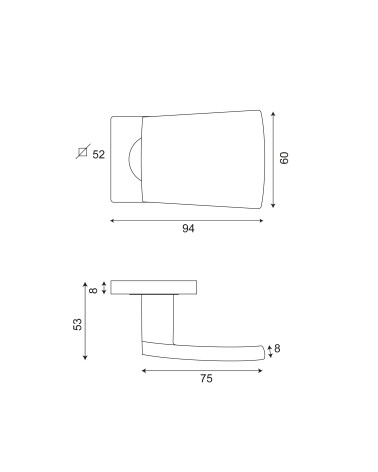 Drawing Thor rose landing handle in stainless steel EUROWALE