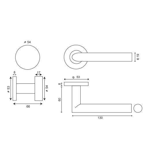 Cylinder-Altesse button landing set with rose EUROWALE