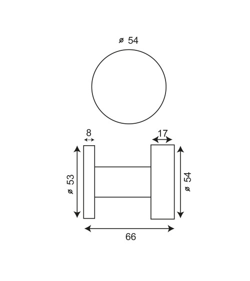 Cylinder landing knob EUROWALE