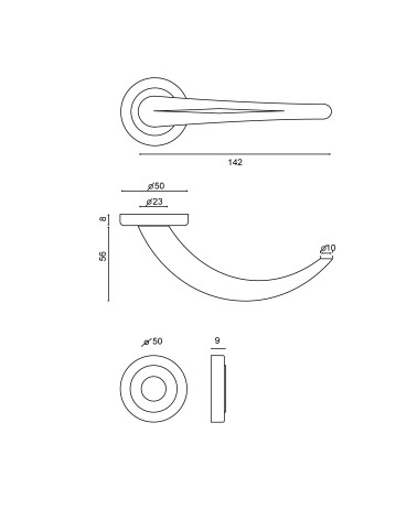 Drawing Door handle Apollon + Rosette EUROWALE