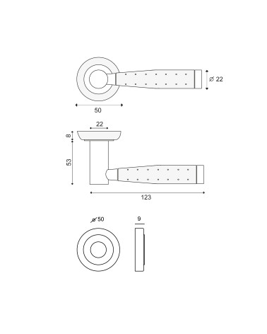 Drawing Door handle Biarritz + Rosette EUROWALE