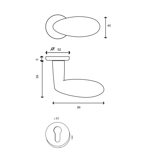 Door handle Yin EUROWALE