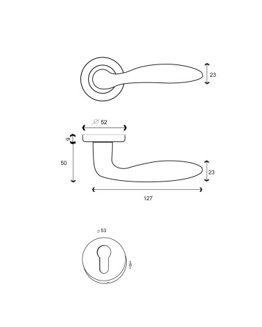 Drawing Door handle Harmonie + Rosette EUROWALE