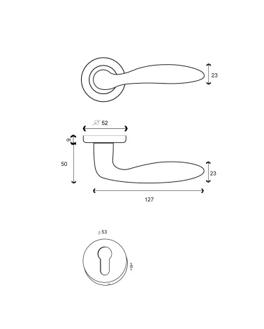 Drawing Door handle Harmonie + Rosette EUROWALE