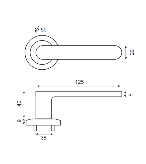 black door handle for offices