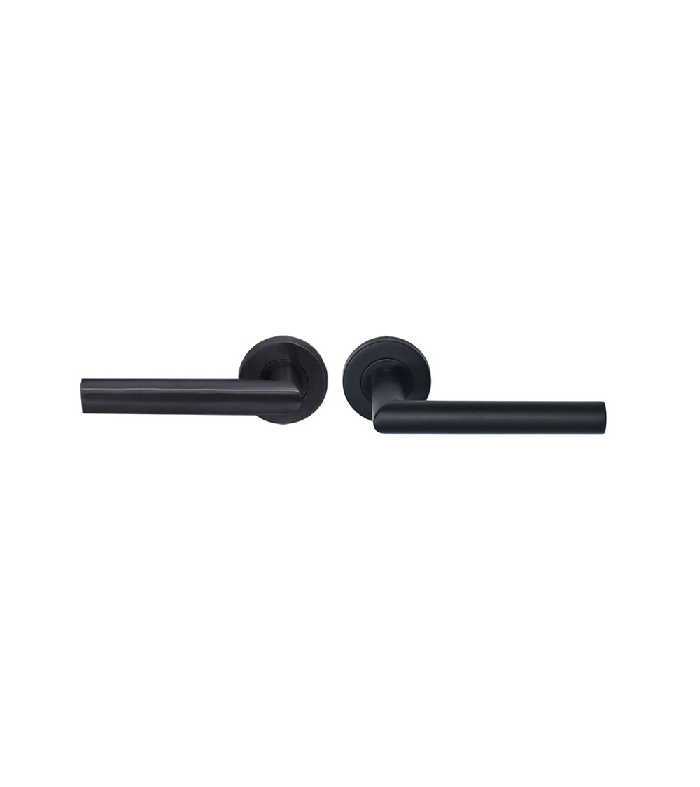 Black reduced projection handle on round rosette EUROWALE