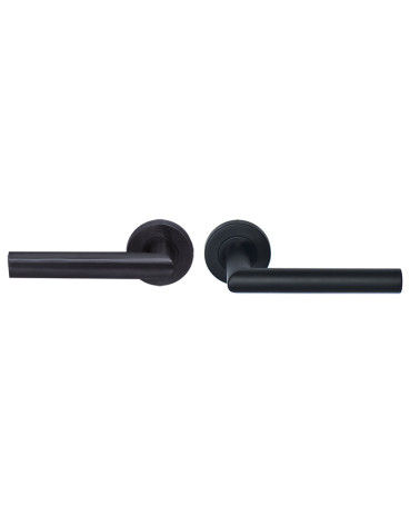 Black reduced projection handle on round rosette EUROWALE