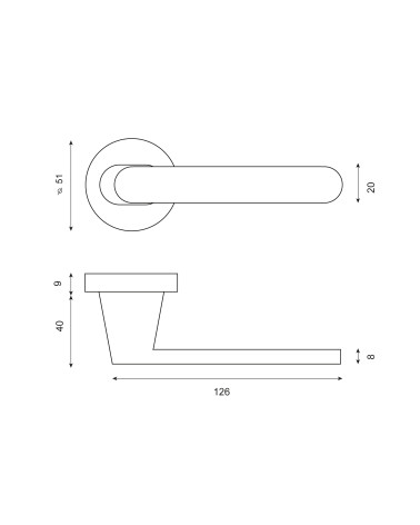 Drawing Black Sol door handle EUROWALE