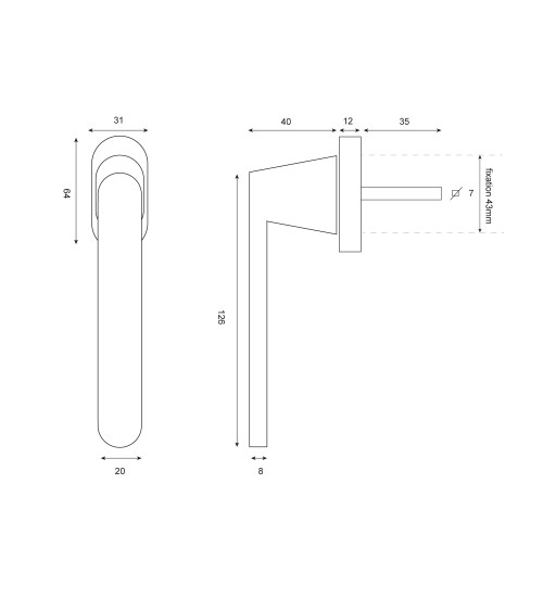 Bronze Sol window handle EUROWALE