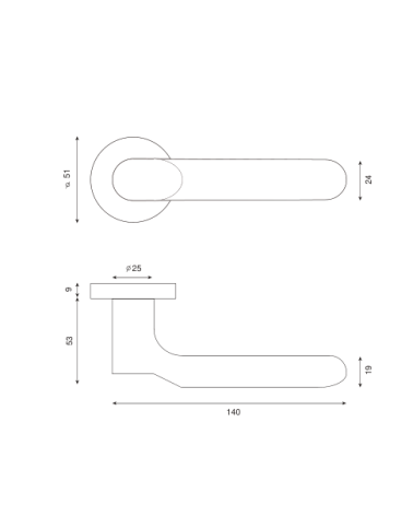 Beautesse door handle in black finish