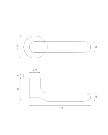 Beautesse door handle in black finish