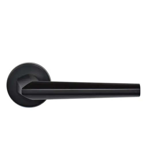 Black Lutesse handle on rosette for high-end residential and office properties