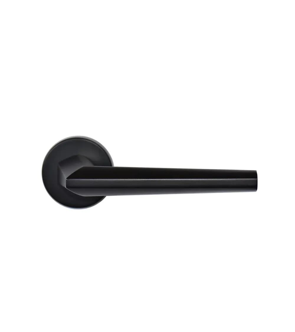 Black Lutesse handle on rosette for high-end residential and office properties
