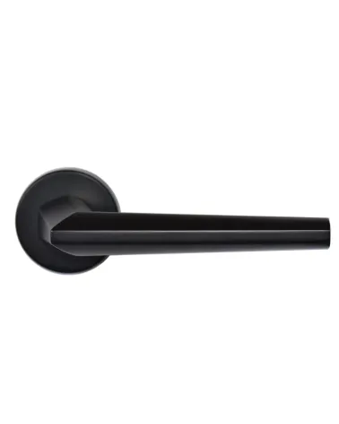 Black Lutesse handle on rosette for high-end residential and office properties