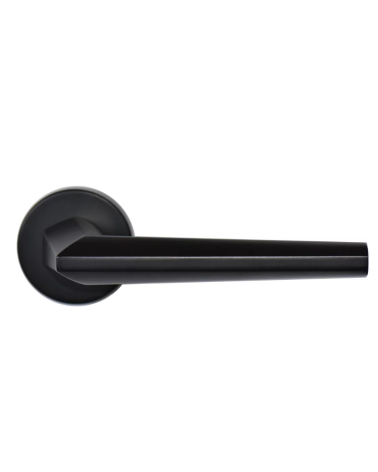 Black Lutesse handle on rosette for high-end residential and office properties