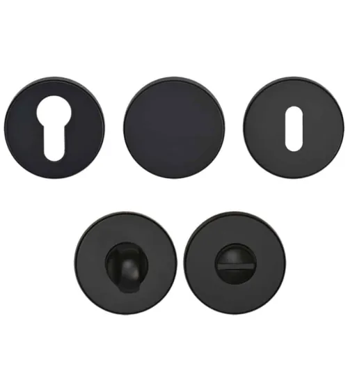 Black Lutesse handle on rosette for high-end residential and office properties
