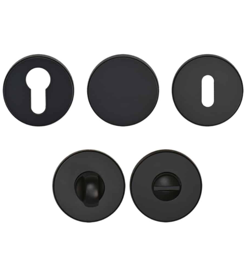 Black Lutesse handle on rosette for high-end residential and office properties