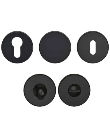 Black Lutesse handle on rosette for high-end residential and office properties