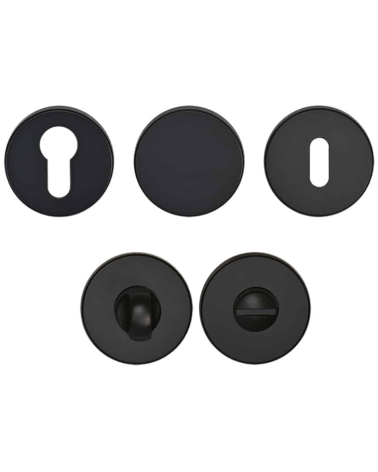 Black Lutesse handle on rosette for high-end residential and office properties
