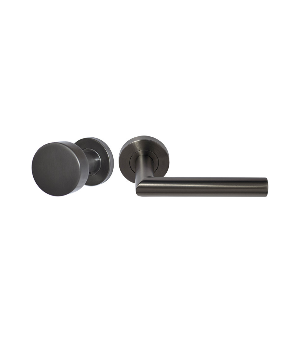 Landing Set Altesse Light Grey PVD - knob on left and handle on right