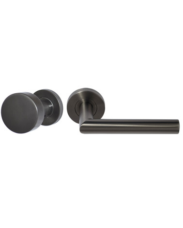 Landing Set Altesse Light Grey PVD - knob on left and handle on right