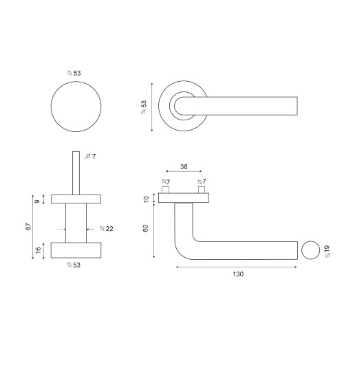 Landing Set Cylindre/Noblesse Light Grey PVD EUROWALE