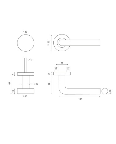 Drawing Landing Set Cylindre/Noblesse Light Grey PVD