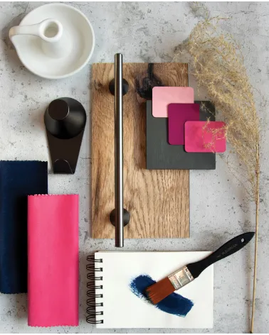 ROG designer furniture handle displayed with decorative materials