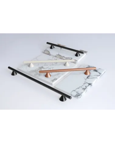 ROG designer furniture handle placed on marble-effect panels