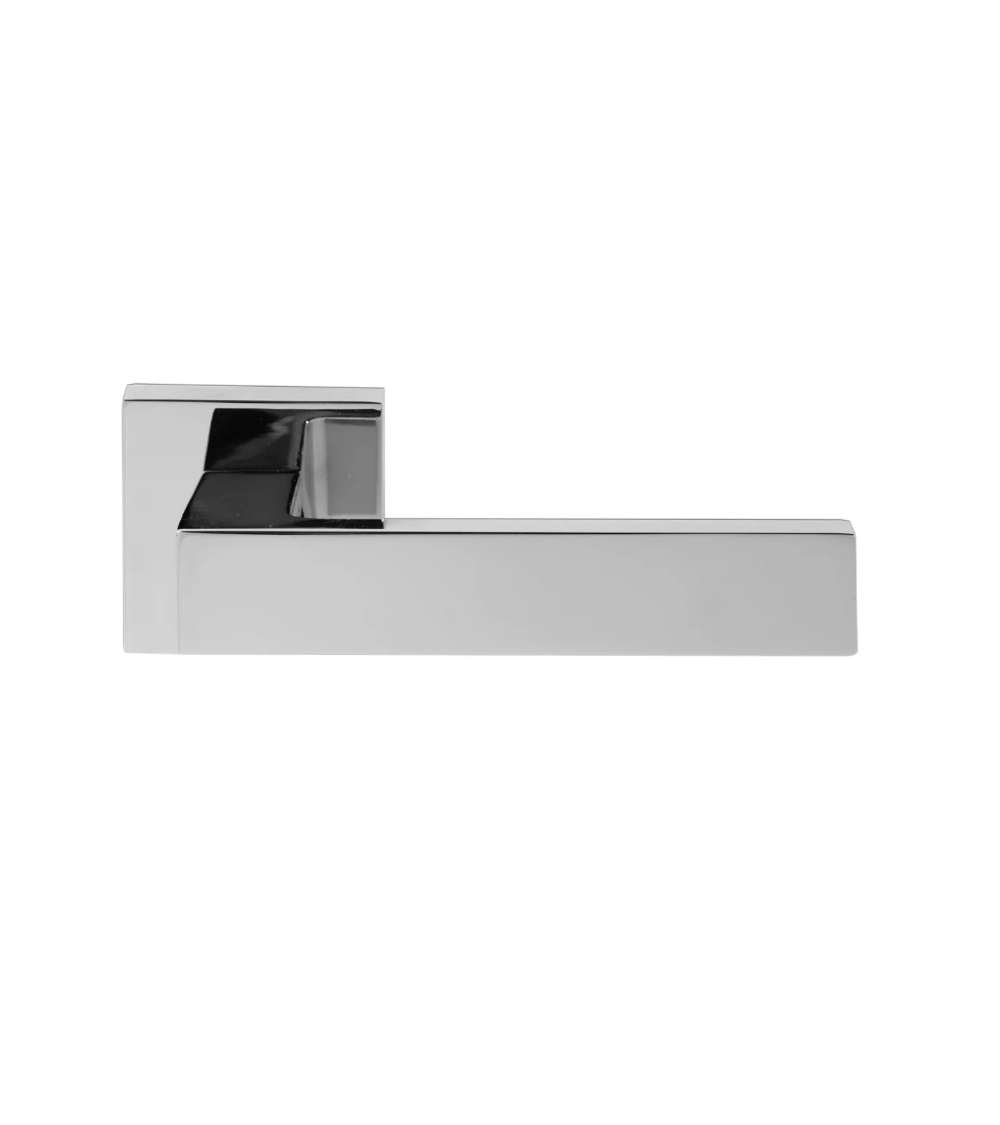 Marquess square door handles in bright chrome finish