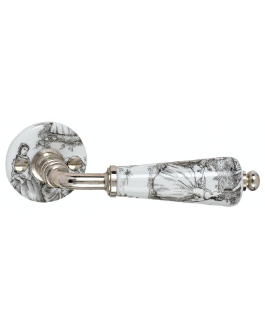Merigous chrome door handles in white and black porcelain