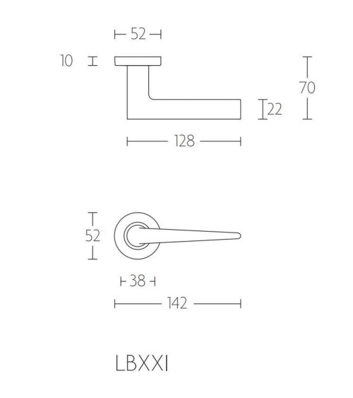 Formani LB21h door handle brushed stainless steel finish