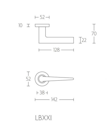 Formani LB21h door handle brushed stainless steel finish