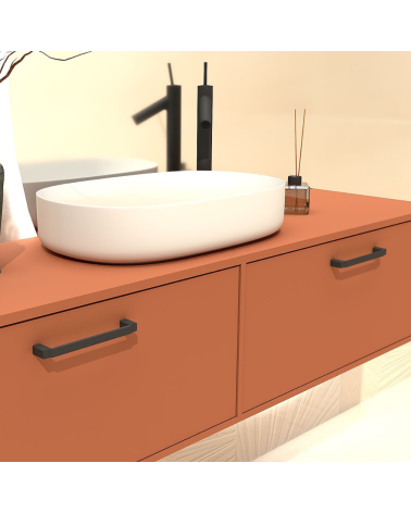AMARO matte black furniture handle design handle mounted on bathroom furniture