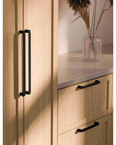 AMARO matte black furniture handle design handle mounted on light wood furniture
