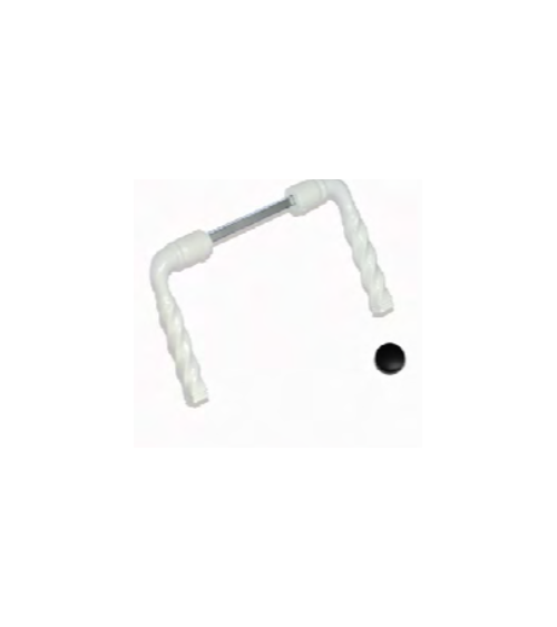 Twisted white lacquered gate handle – 7 mm square