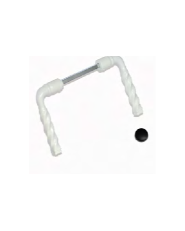 Twisted white lacquered gate handle – 7 mm square