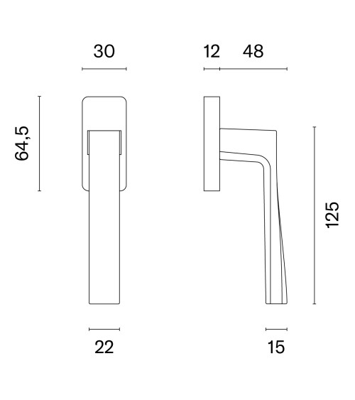 LIMA matt gold window handle designer handle