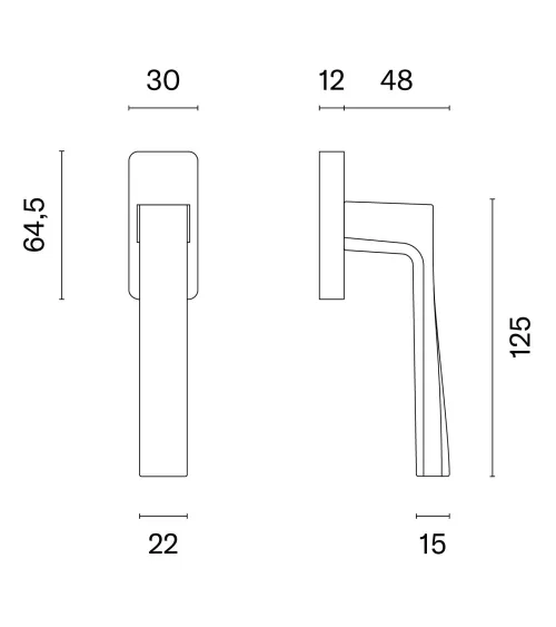 LIMA satin nickel window handle designer handle