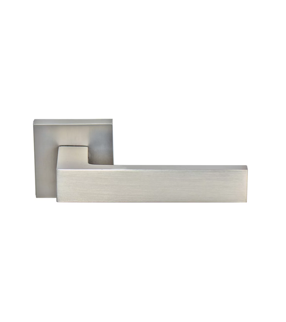 Marquess square door handles in satin nickel colour