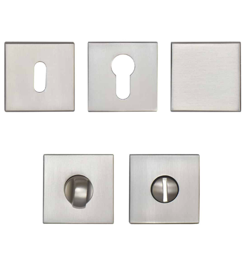 Marquess square door handles in satin nickel colour