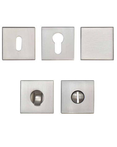 Marquess square door handles in satin nickel colour