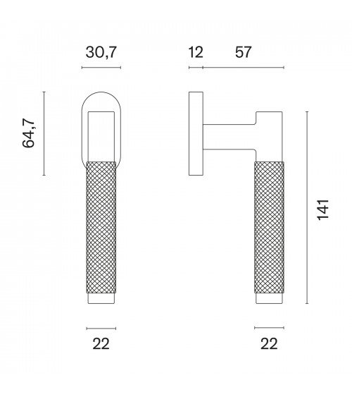 Brown MOLINIA window handle design handle