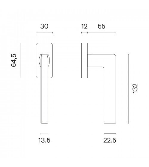 PYROLA brown window handle design handle