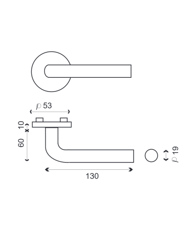 Noblesse anthracite PVD door handle, Grade 3 heavy-duty use