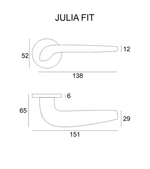 JULIA polished chrome door handle design handle
