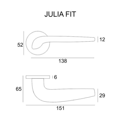 JULIA polished chrome door handle design handle