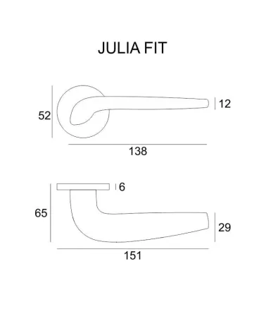 JULIA door handle with dimensions